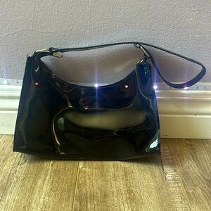 Mini leather bag with gold hardware